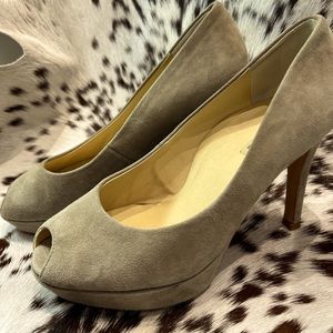 Paul Green Peep Toe Suede Platform Stilettos
